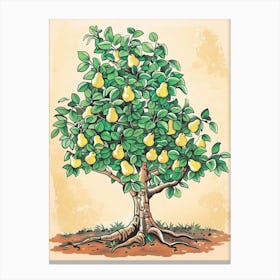 Pear Tree Storybook Illustration 1 Canvas Print