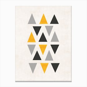 Small Triangles Mix Mustard Abstract Canvas Print