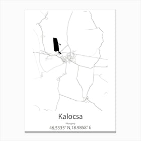 Kalocsa,Hungary Minimalist Map Canvas Print