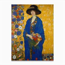 Lady With Flowers 2 Canvas Print