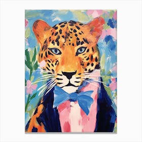Jaguar In A Suit Painting Canvas Print
