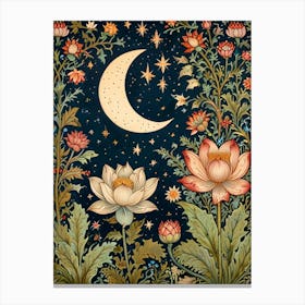 William Morris Moon And Flowers 38 Canvas Print