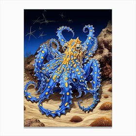 Southern Blue Ringed Octopus Illustration 8 Canvas Print