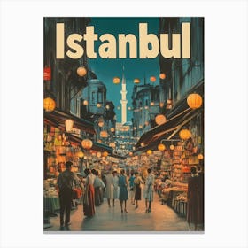 Aihrgdesign A Classic 1960s Travel Poster For Istanbul 1 Canvas Print