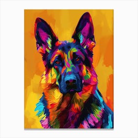 German Shepherd dog colourful Painting Canvas Print