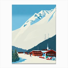 Sölden, Austria Midcentury Vintage Skiing Poster Canvas Print