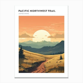 Pacific Northwest Trail Usa 4 Hiking Trail Landscape Poster Canvas Print