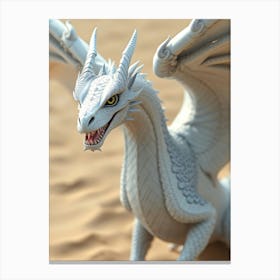 White Dragon inDesert Canvas Print