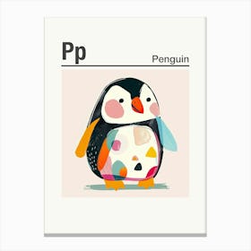 Animals Alphabet Penguin 4 Canvas Print