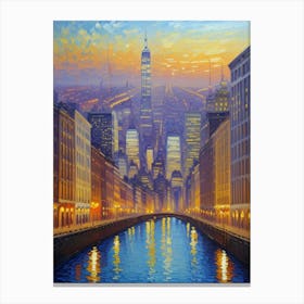 New York City At Dusk Canvas Print