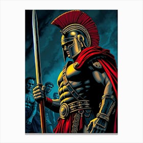 Spartan Warrior - Diverse Art Illustration 2 Canvas Print