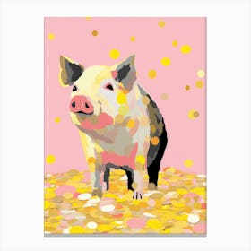 Pig In Gold Canvas Print