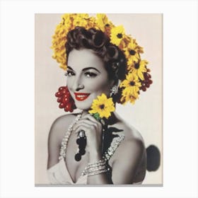 Carmen Miranda Retro Collage Movies Canvas Print