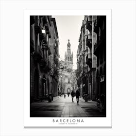 Poster Of Barcelona, Black And White Analogue Photograph 2 Canvas Print