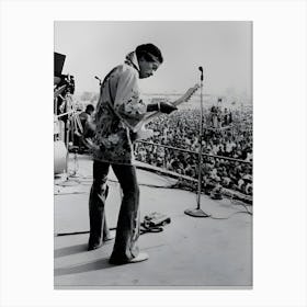 Rock Guitarist Jimi Hendrix Performs Onstage In Circa 1968 Canvas Print