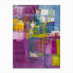 Abstract Painting, Purple And Yellow Canvas Print