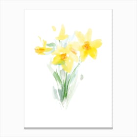 Watercolor Daffodils Canvas Print