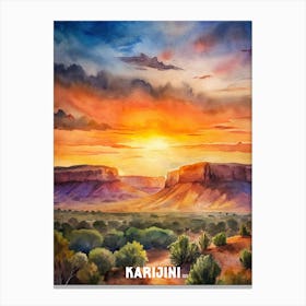 Karijini National Park Watercolor Painting Canvas Print