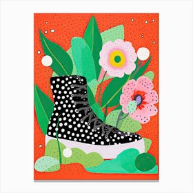 Floral Canvas: Artistic Sneaker Blossoms Canvas Print