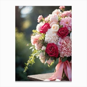 Bouquet Of Pink And White Flowers Canvas Print