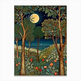 William Morris Moonlight In The Woods 20 Canvas Print