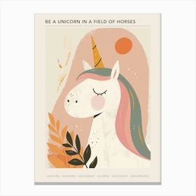 Unicorn Pink Muted Pastels 2 Poster Canvas Print