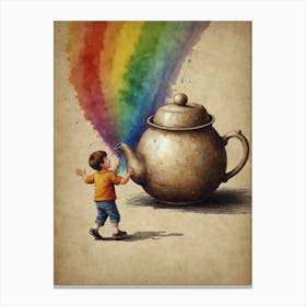 Rainbow Teapot 1 Canvas Print