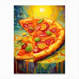 A Slice Of Pizza Oil Painting 5 Canvas Print