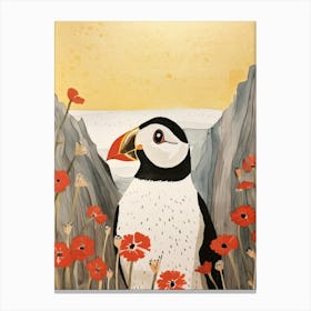 Bird Illustration Puffin 4 Canvas Print