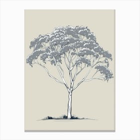 Eucalyptus Tree Minimalistic Drawing 3 Canvas Print