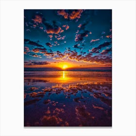 Sunrise Reflected In Water Canvas Print