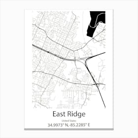 East Ridge,United States Minimalist Map Canvas Print