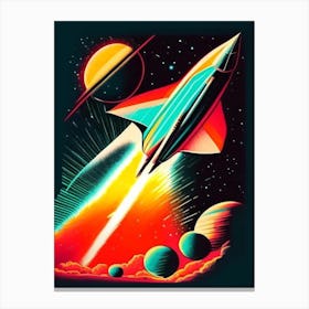 Intergalactic Vintage Sketch Space Canvas Print