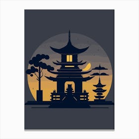 Pagoda At Sunset Canvas Print