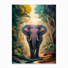 Elephant In The Forest 4 Canvas Print