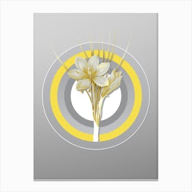 Botanical Autumn Crocus in Yellow and Gray Gradient n.134 Canvas Print