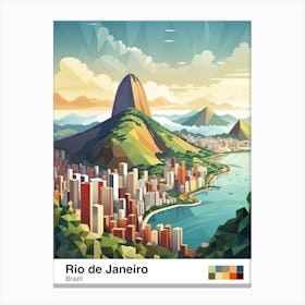 Rio De Janeiro, Brazil, Geometric Illustration 2 Poster Canvas Print
