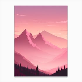 Misty Mountains Vertical Background In Pink Tone 26 Canvas Print