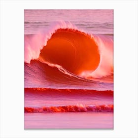 Fistral Beach, Cornwall Pink Beach Canvas Print