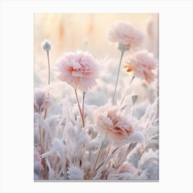 Frosty Botanical Carnation 2 Canvas Print