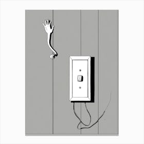 Hand Reaching For A Light Switch Canvas Print