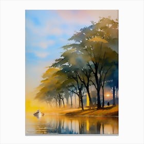 Watercolour Of Trees Canvas Print