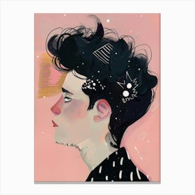 Man With Curly Hair Canvas Print