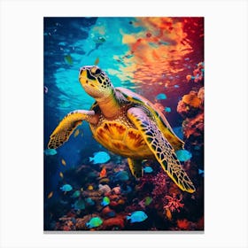 Retro Sea Turtle Photography 2 Canvas Print