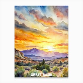 Great Basin National Park Watercolor Painting Canvas Print