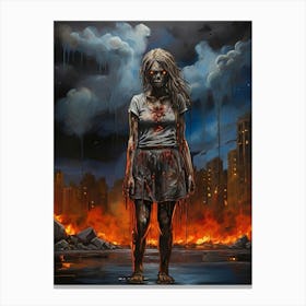 Zombie Girl Canvas Print