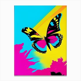 Butterfly Flying In Sky Andy Warhol Inspired 1 Canvas Print
