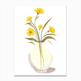 Yellow Flowers In A Vase Canvas Print