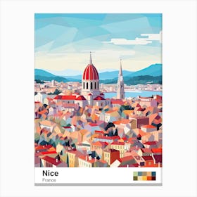 Nice, France, Geometric Illustration 4 Poster Canvas Print