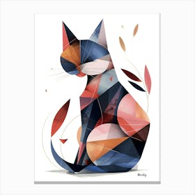 Abstract Cat, Minimalism, Cubism 1 Canvas Print